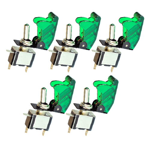 5PCS RACING CAR TOGGLE SWITCH ON/OFF CONTROL GREEN LIGHT NEW eBay