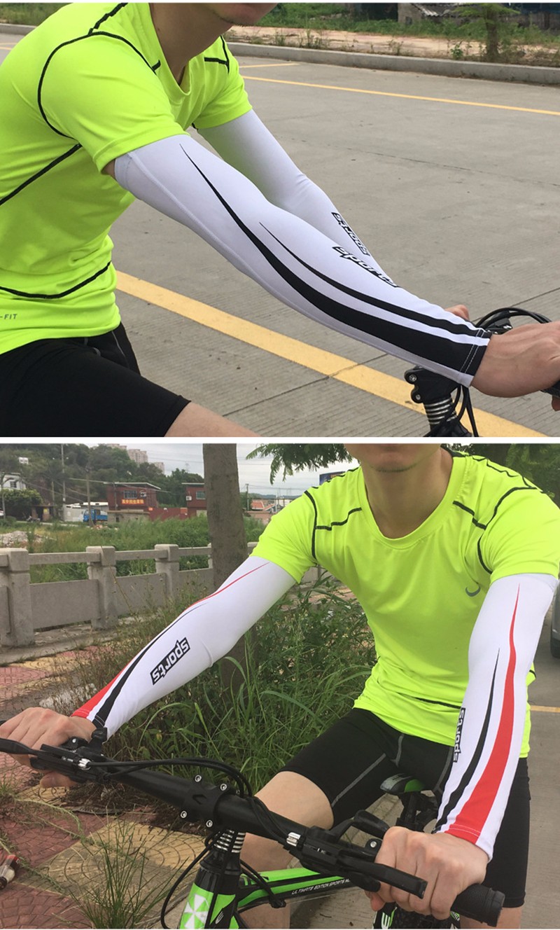 1 Pair Ice Silk Cycling Arm Warmer SPF 50 UV Protection Bicycle Arm Sleeve Cover