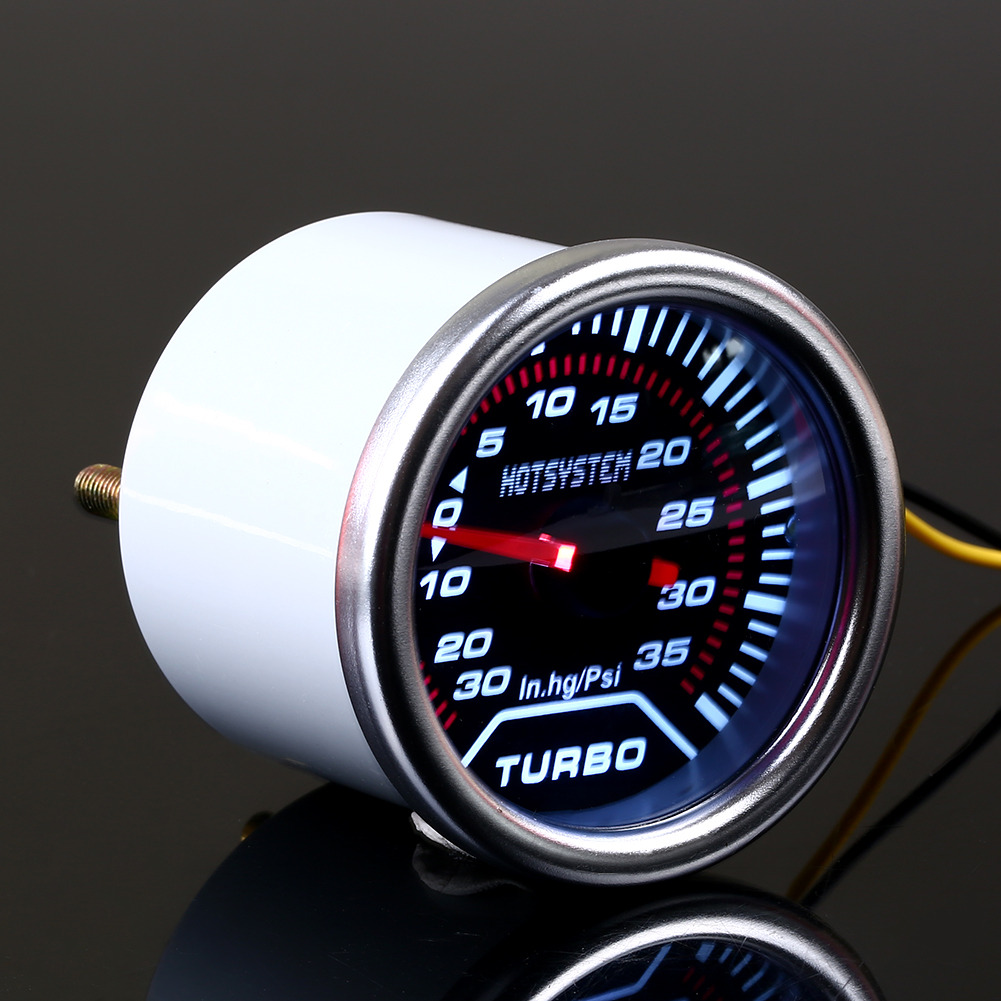 52mm 2'' Universal Digital LED Turbo Boost Meter Gauge Smoke Tint Lens