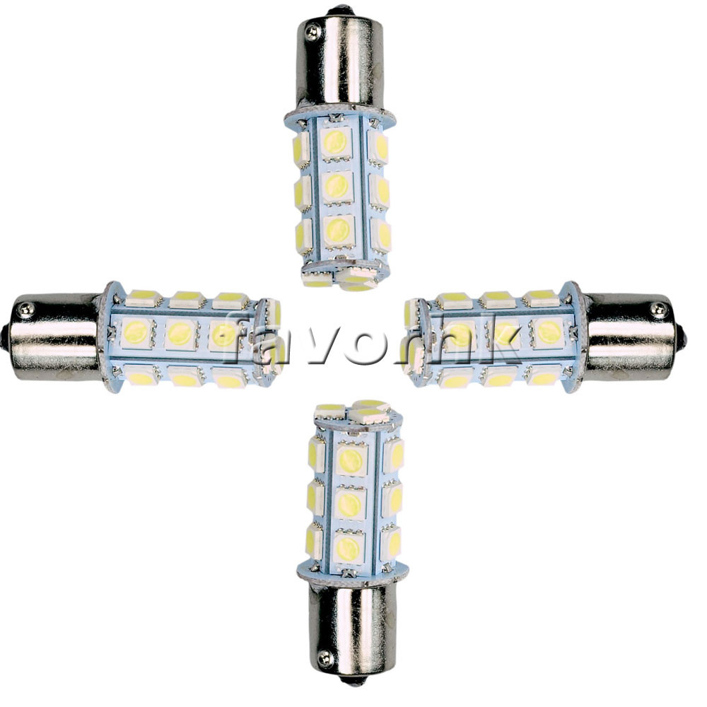 4-Pack 12V 1156 BA15S 5050 18-smd LED White Car RV Trailer Light Bulb 7503 1141