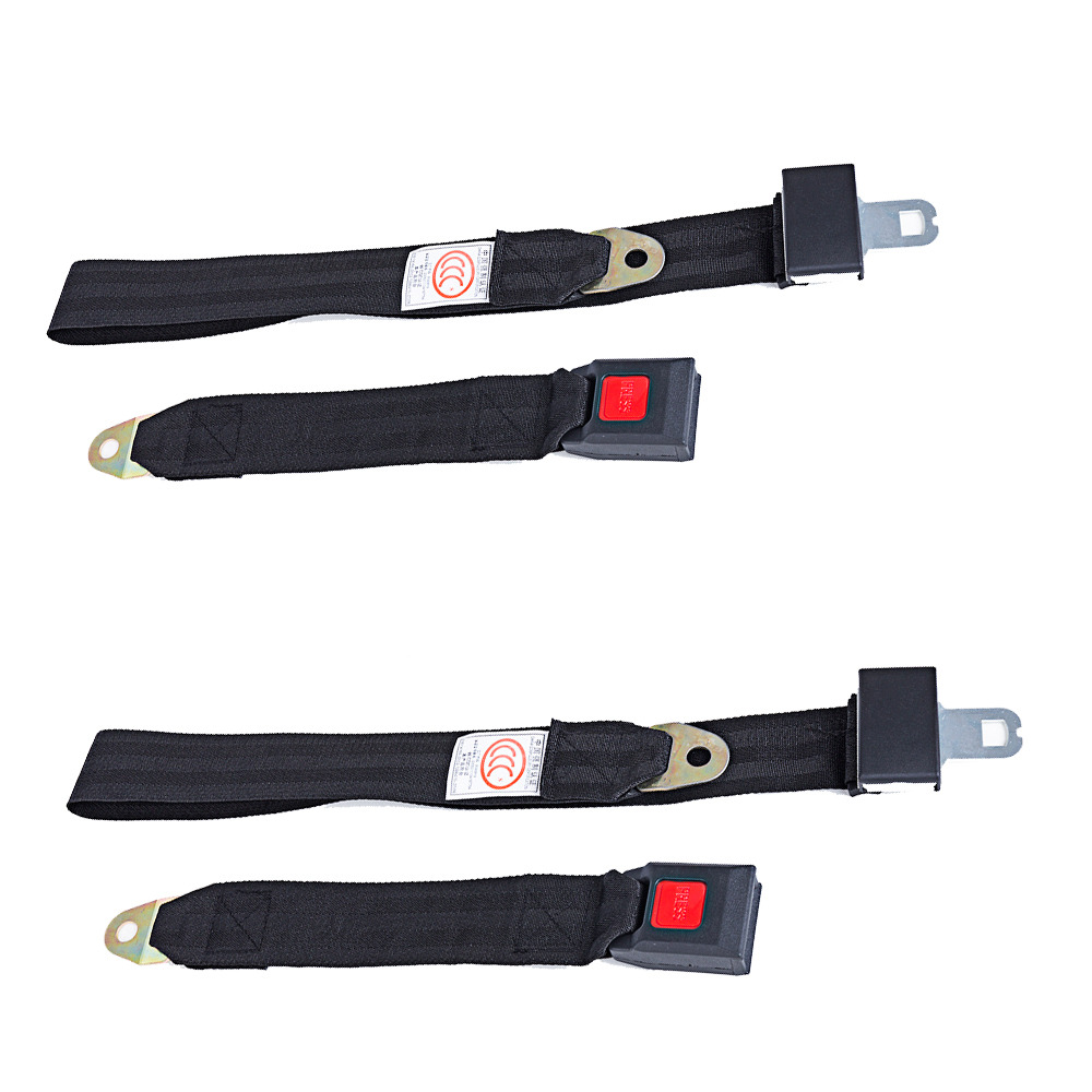 2X Car Seat Belt Lap 2 Point Safety Travel Adjustable Retractable Auto Universal