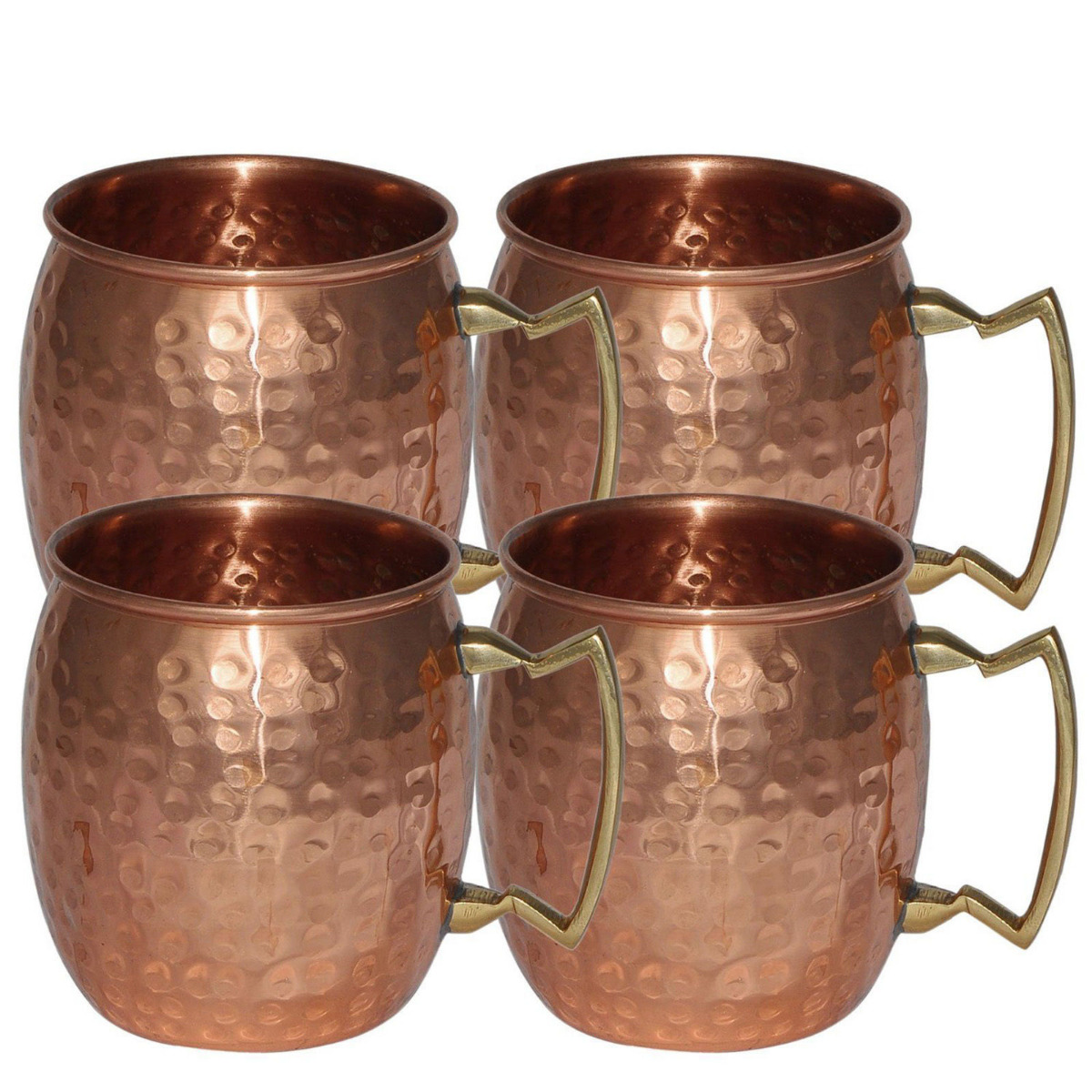 4 Hammered Moscow Mule Mug Drinking Cup 100 Pure Solid Copper Brass