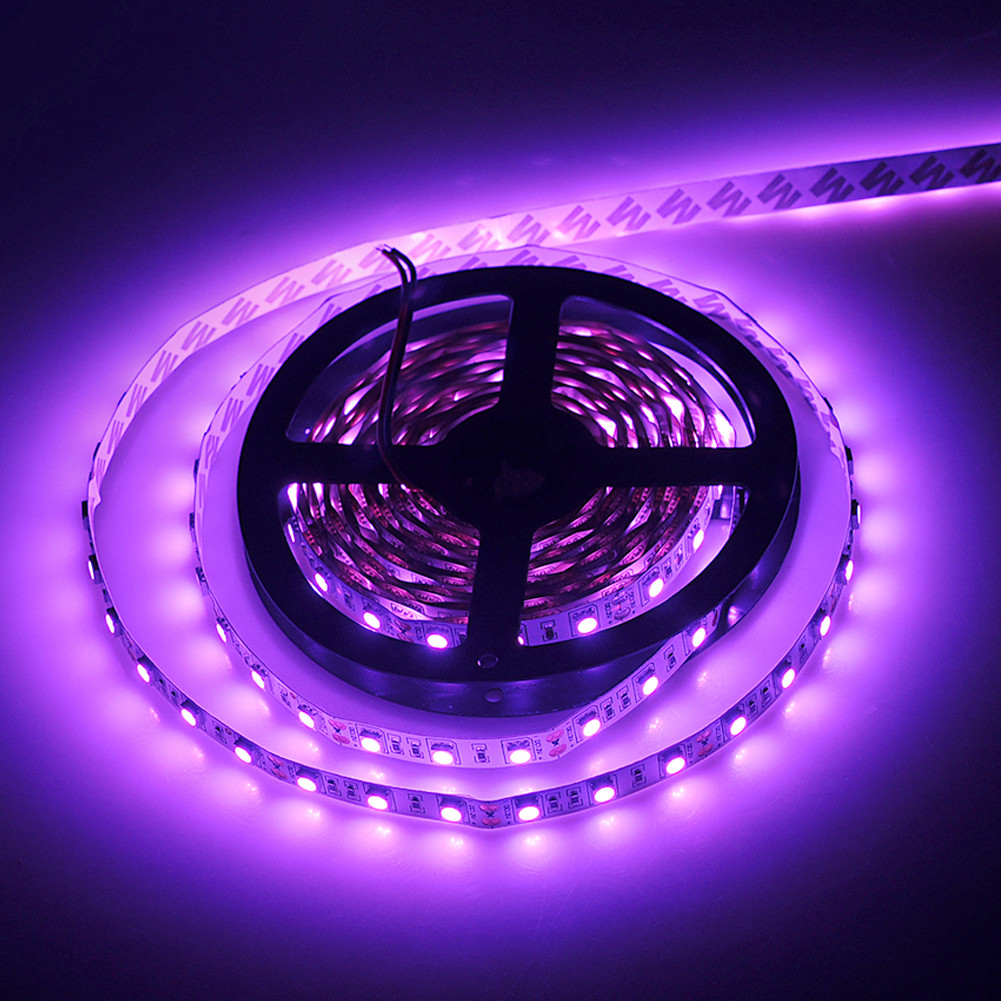 5M 500CM Purple LED Strip Lights for Car Motorcycle Bike 3528 5050 SMD 12V US