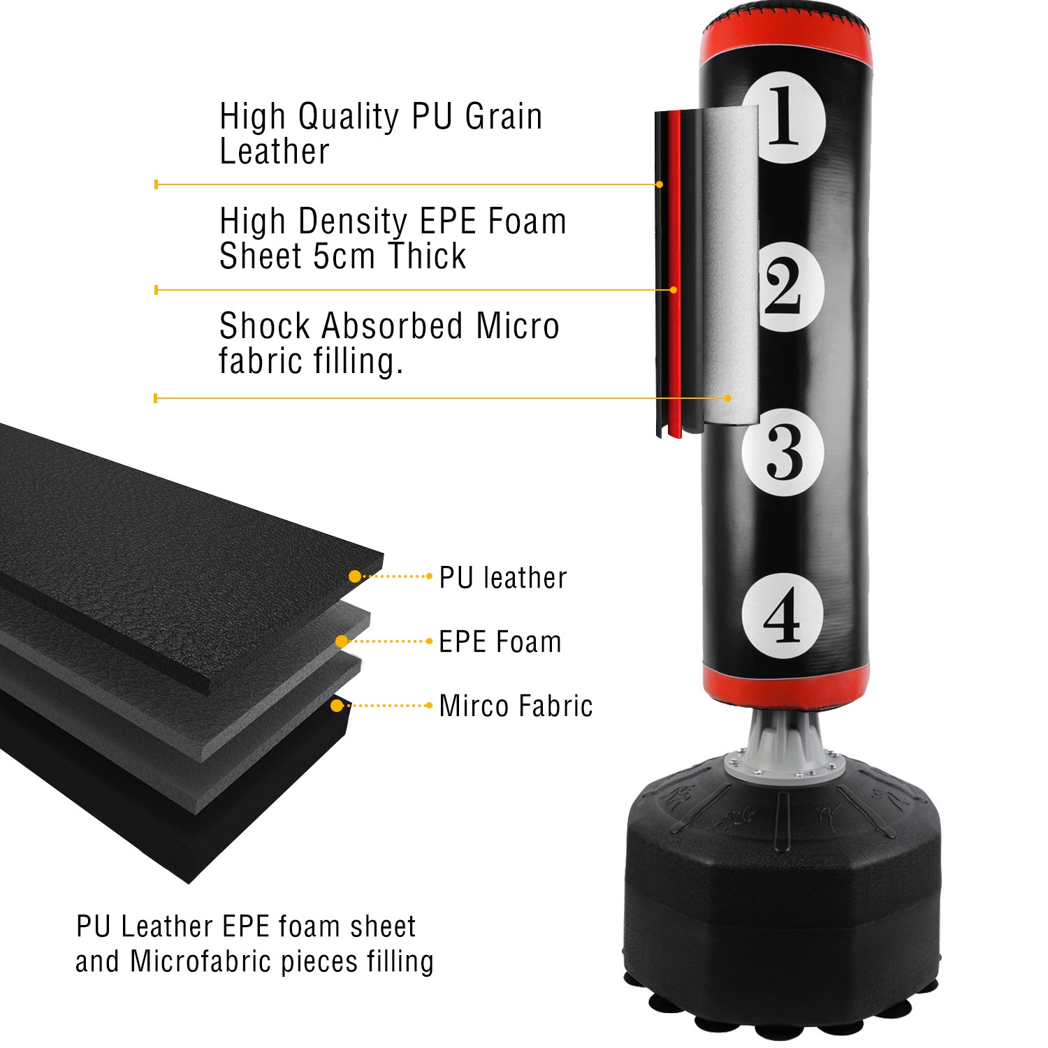 Gallant Free Standing Boxing Target Punch Bag Heavy Duty Kick Martial