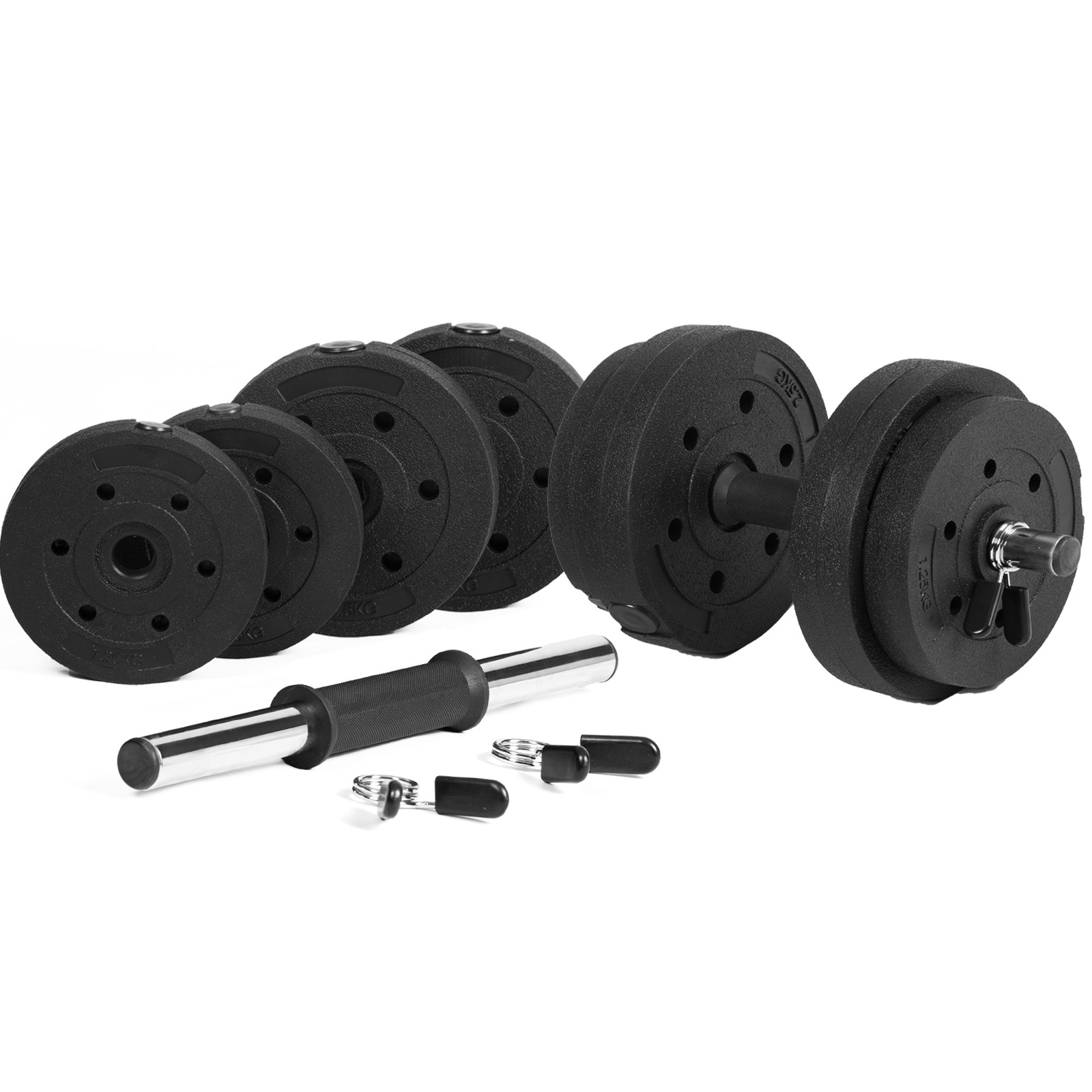 Dumbbells Set Free Weights Vinyl Plates Bicep Fitness Home Gym Training Workout eBay