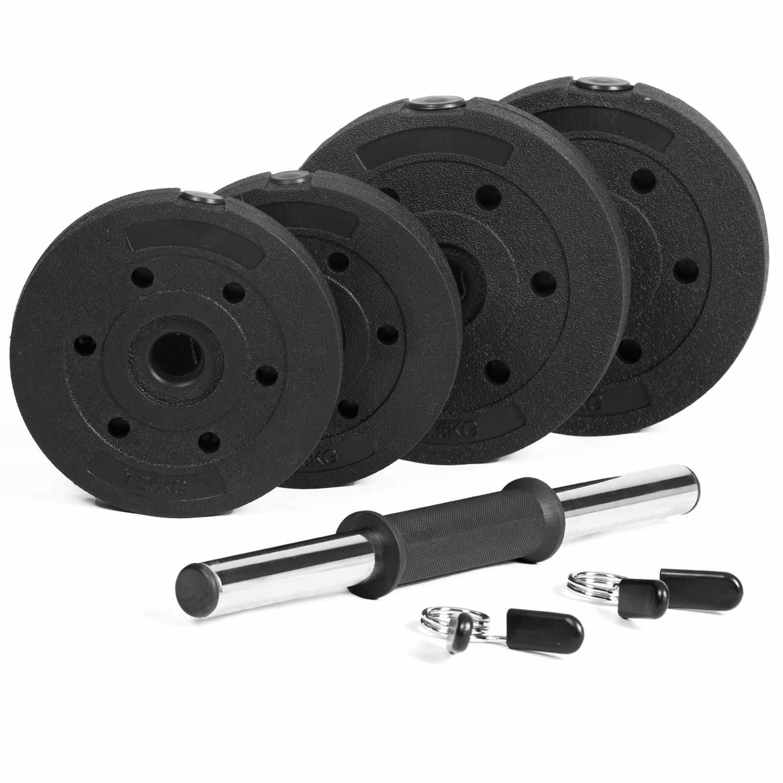 Dumbbells Set Free Weights Vinyl Plates Bicep Fitness Home Gym Training