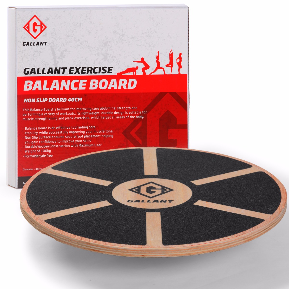 Gallant Wooden Wobble Board 40cm Balance Fitness Gym Exercise