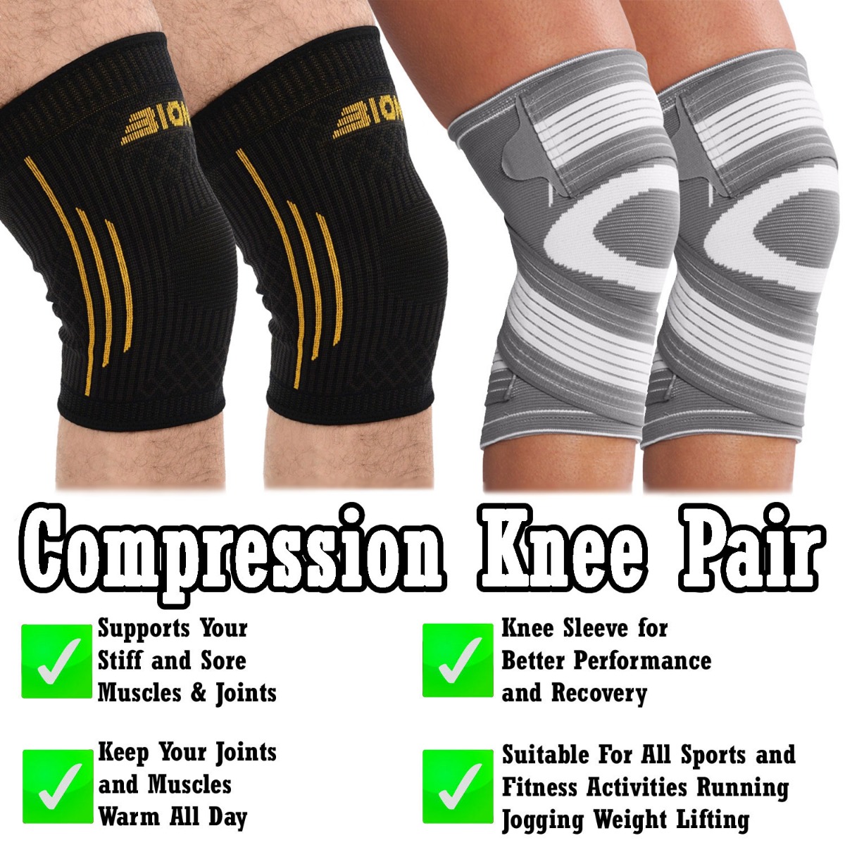 Knee Support Adjustable Compression Bandage Elastic For Arthritis