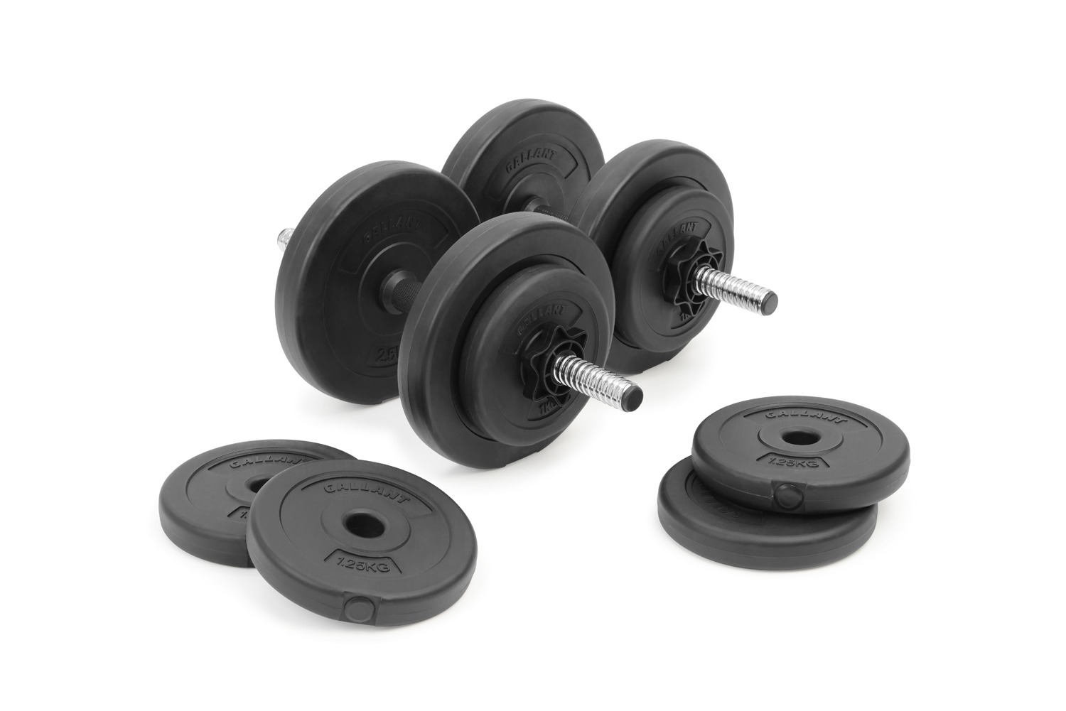 Dumbbell Set 20kg Adjustable Free Weights Bar Spinlock Vinyl Fitness
