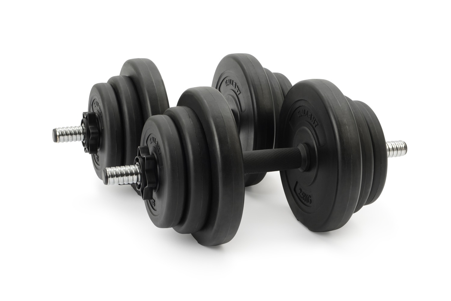 Dumbbell Set 20kg Adjustable Free Weights Bar Spinlock Vinyl Fitness