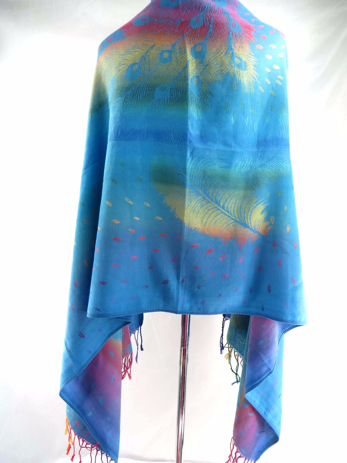 US SELLER-lot of 10 rainbow butterfly feather pashmina scarves viscose and wraps
