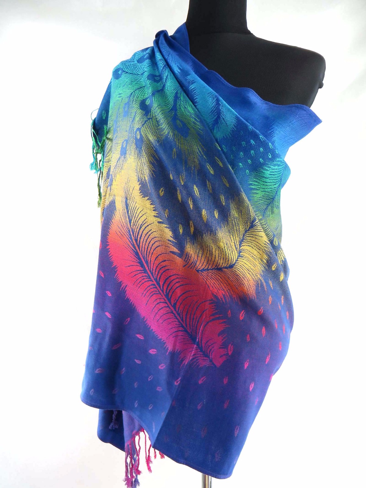 US SELLER-lot of 10 rainbow butterfly feather pashmina scarves viscose and wraps