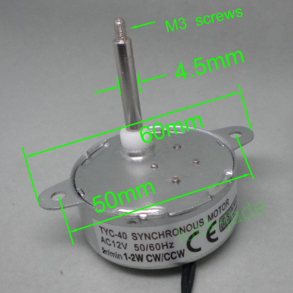 Tyc 40 Synchronous Motor 12vac Ac 12v 8 10 R Min Cw Ccw 1 2w W Hex Synchronous Motor Photos