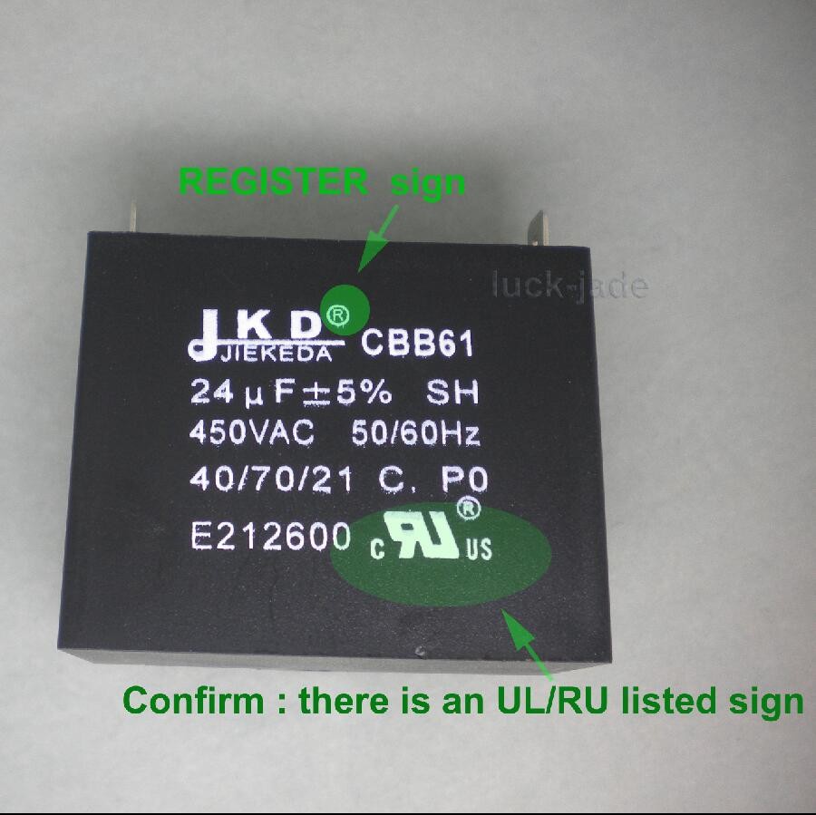 Starting Capacitor Generator CBB61 450V AC 24uF 50//60Hz for 400//350//300//250VAC UL//RU listed