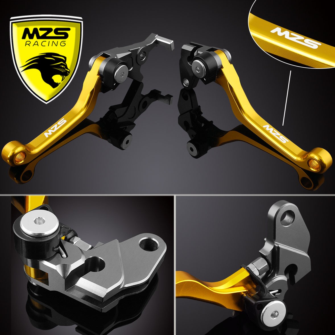 For Suzuki DRZ400S DZR400SM 2000-2019 CNC Pivot Brake Clutch Levers Gold
