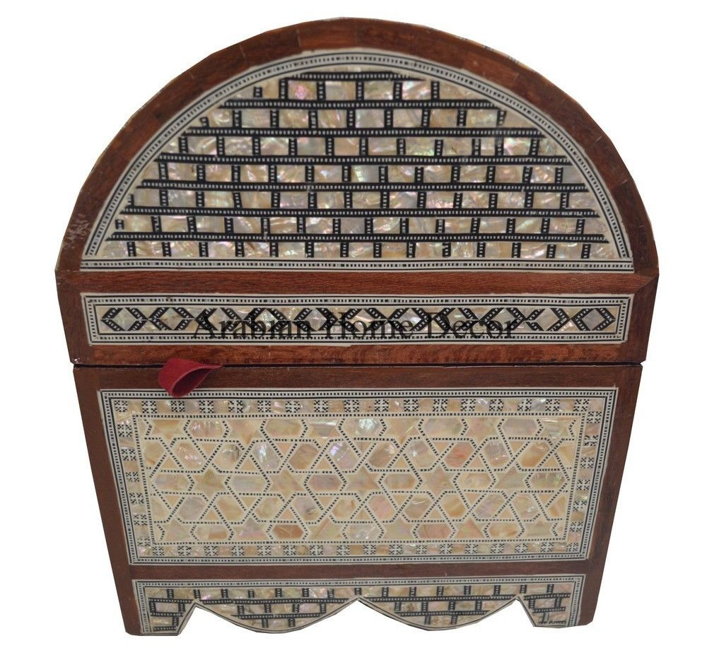 Handcrafted Egyptian Mother Of Pearl Inlaid Wood Jewelry Box Chest Description Unique Handcrafted Wood Chest
