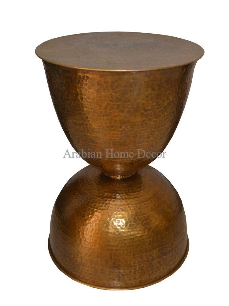 Details About Middle Eastern Handcrafted Moroccan Brass Stool Seat Drum Side Coffee Table