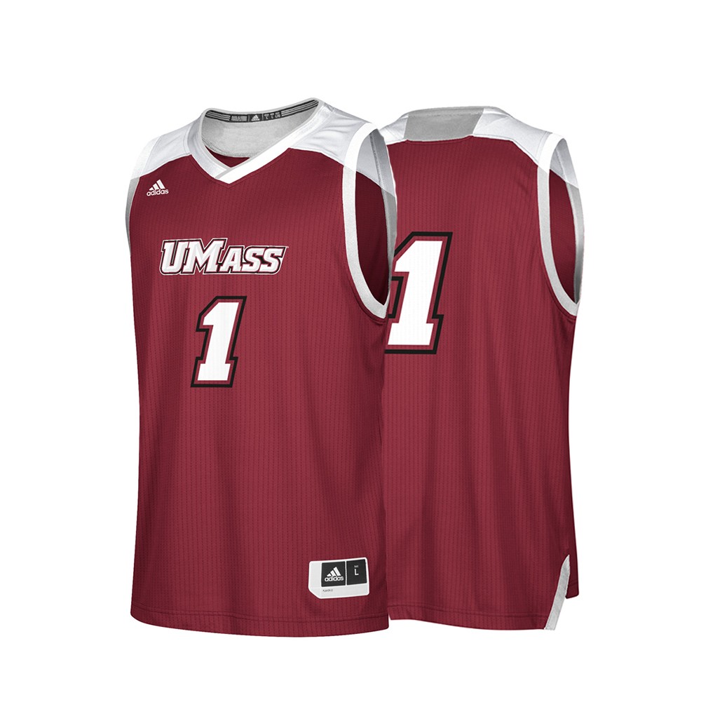 UMass Minutemen NCAA Adidas #1 Maroon Replica Basketball Jersey | eBay