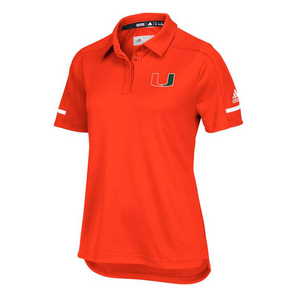 COACH Polo Miami Hurricanes NCAA Adidas da donna 2018 arancione laterale allenatori