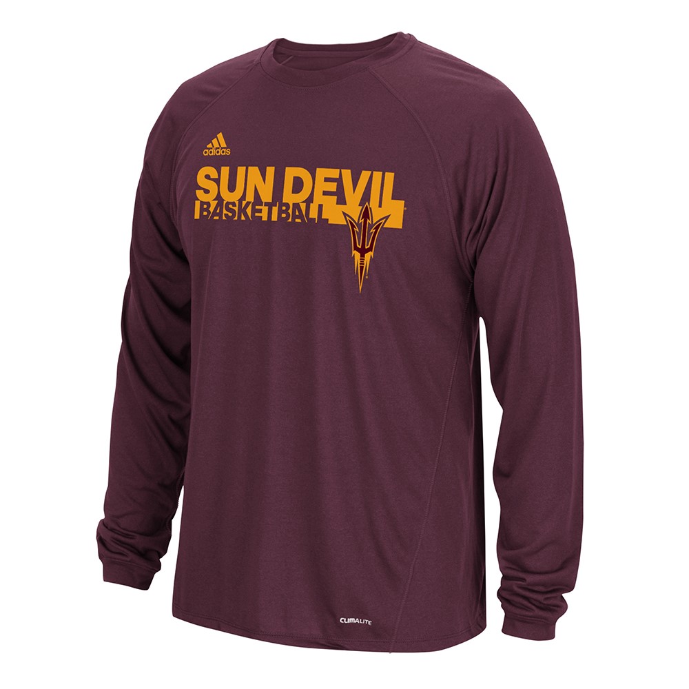 NCAA Adidas Climalite Performance Long Sleeve Men's T-Shirt Collection - Picture 3 of 92