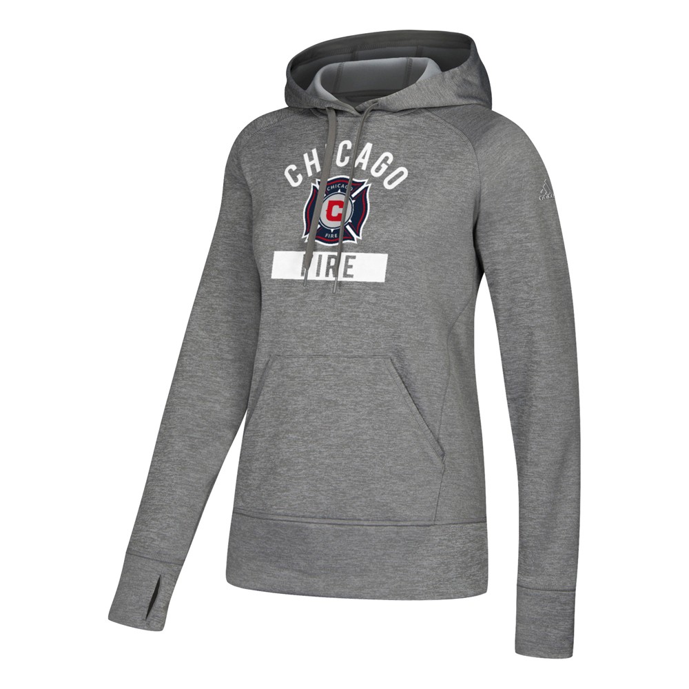 adidas Chicago Fire MLS 2016 Soccer Climalite Lightweight Hooded Shirt Navy Blue