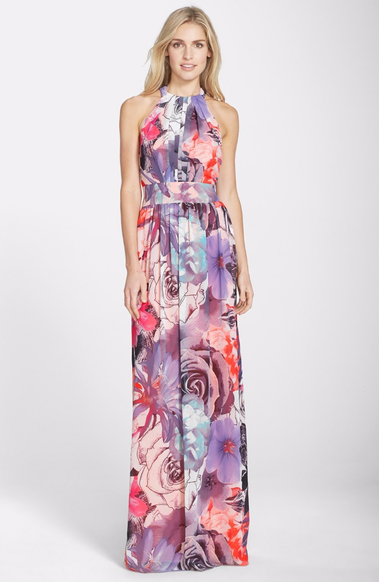 Eliza J Print Chiffon Maxi Dress Sz 14 Multi Eliza J Print Chiffon Maxi Dress Sz 14 Multi