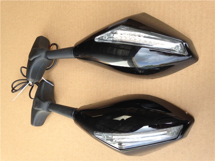 INTEGRATED LED TURN Signals Side Mirrors For Universal Gloss Black