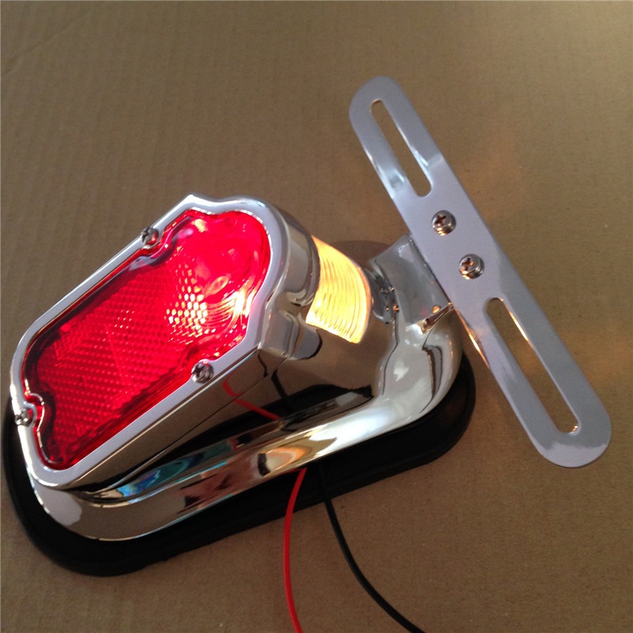 Chrome Tombstone Tail Light Turn Signal For Harley Softail Springer Custom