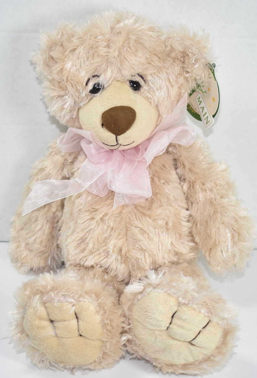 First and Main Regis Cream Colored Shaggy Teddy Bear Stuffed Plush Animal Soft Toy New With Tag