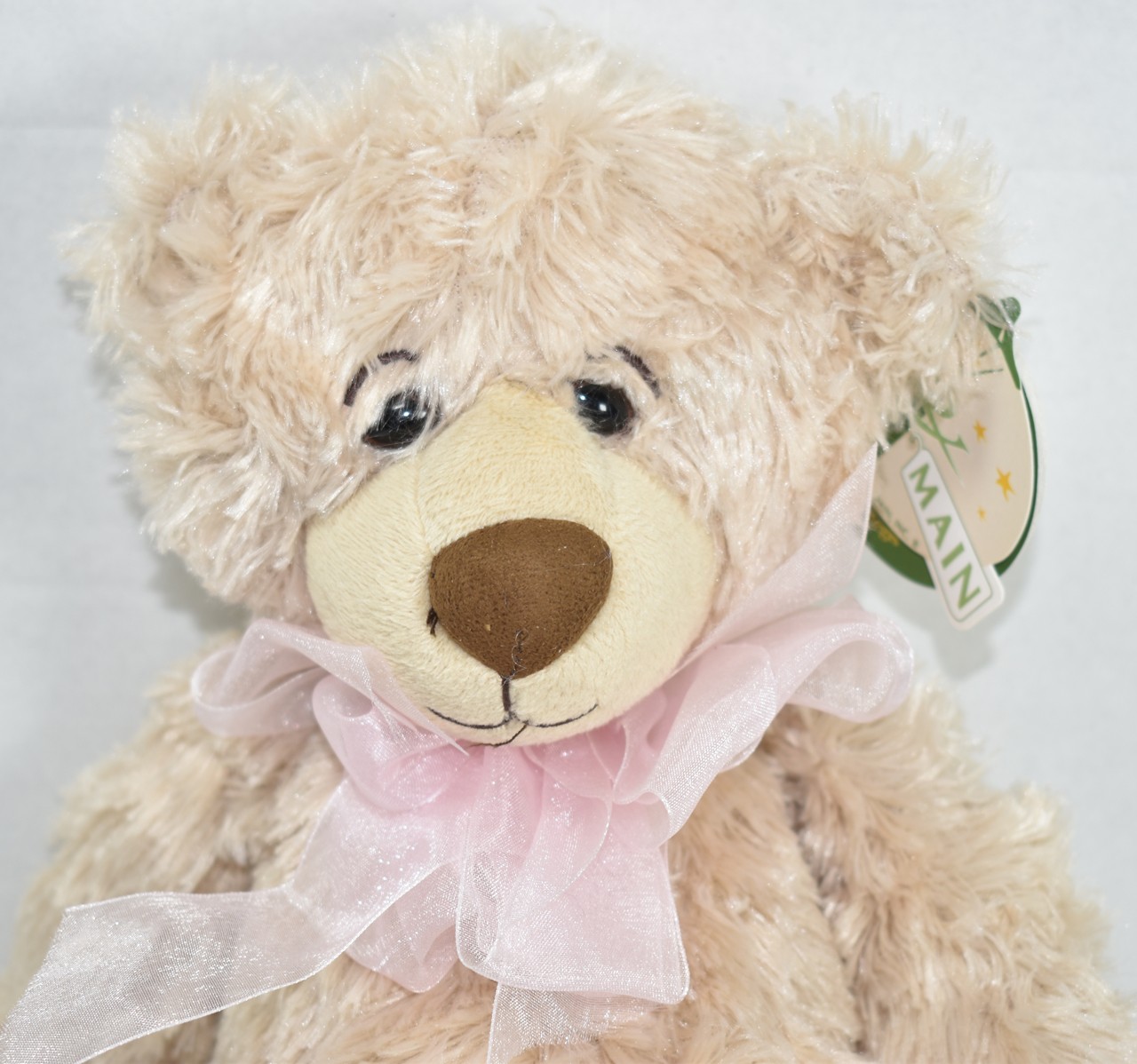 First and Main Regis Cream Colored Shaggy Teddy Bear Stuffed Plush Animal Soft Toy New With Tag