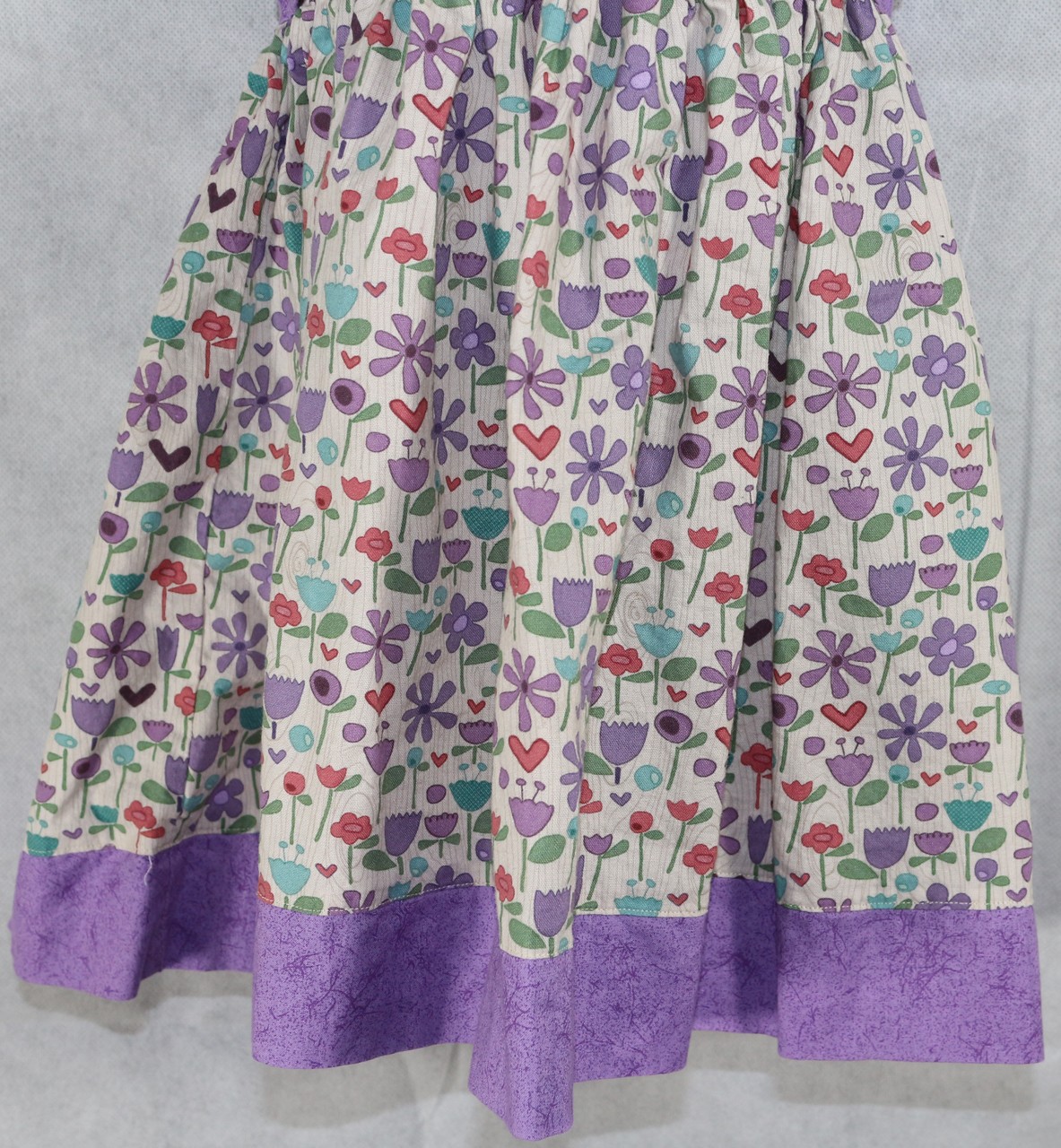 Girls Custom Handmade Purple Owl Floral Dress