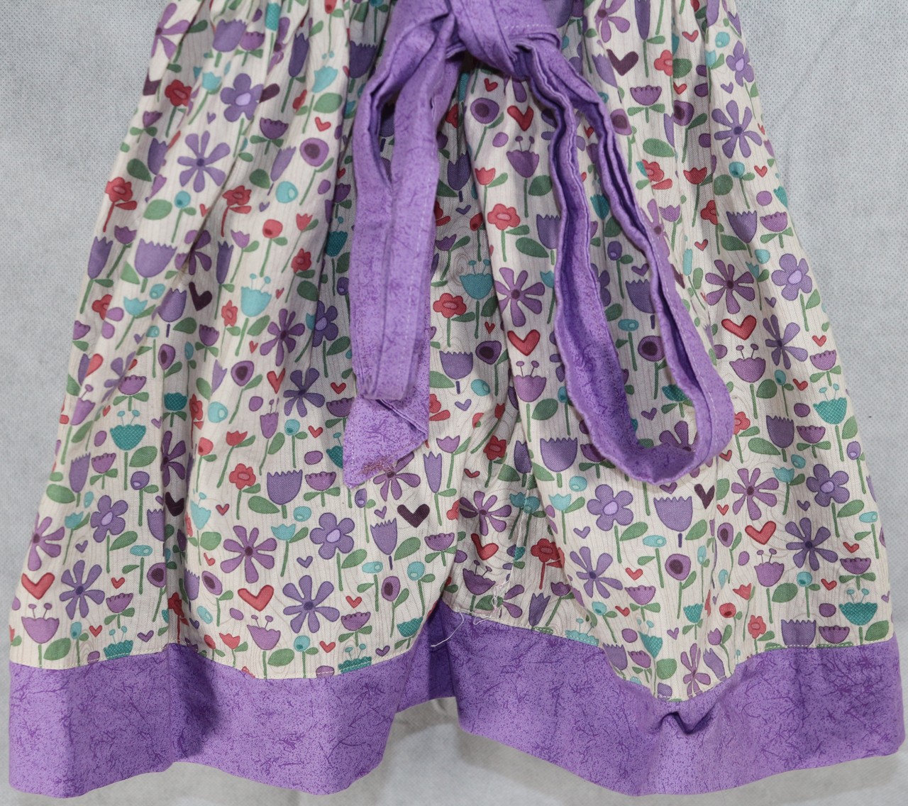 Girls Custom Handmade Purple Owl Floral Dress