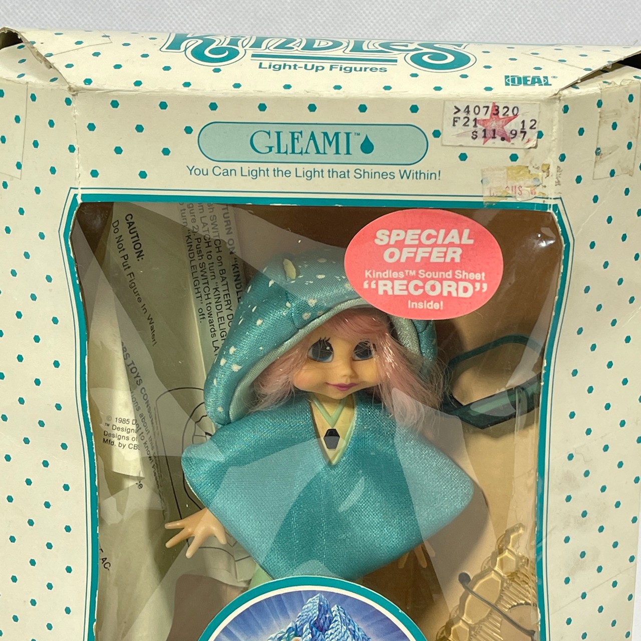 Vintage 1985 Ideal Toys KINDLES GLEAMI DOLL LIGHT-UP FIGURES