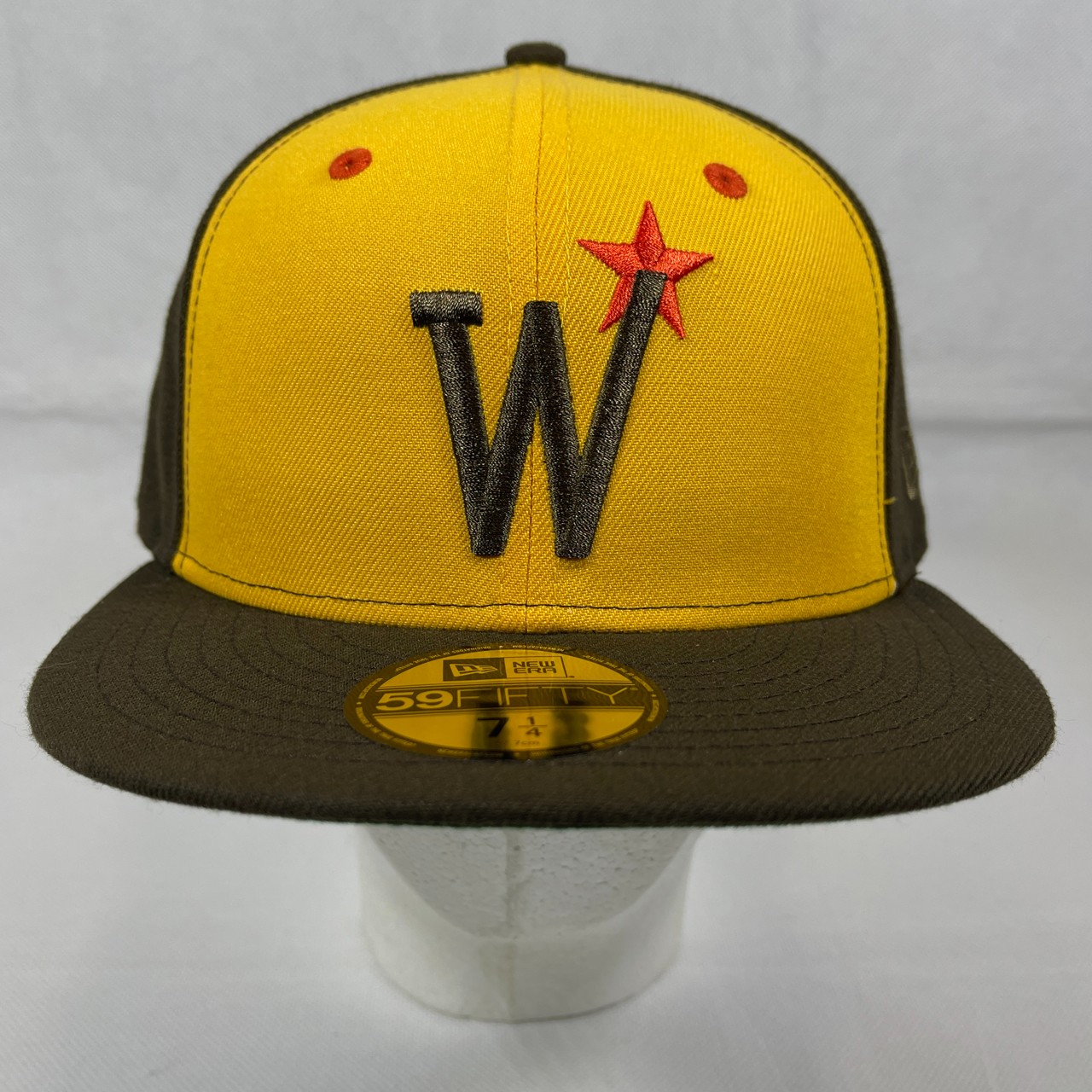 New Era 59Fifty San Diego Padres Washington Stars Walnut Yellow Green UV Fitted Hat 7.25