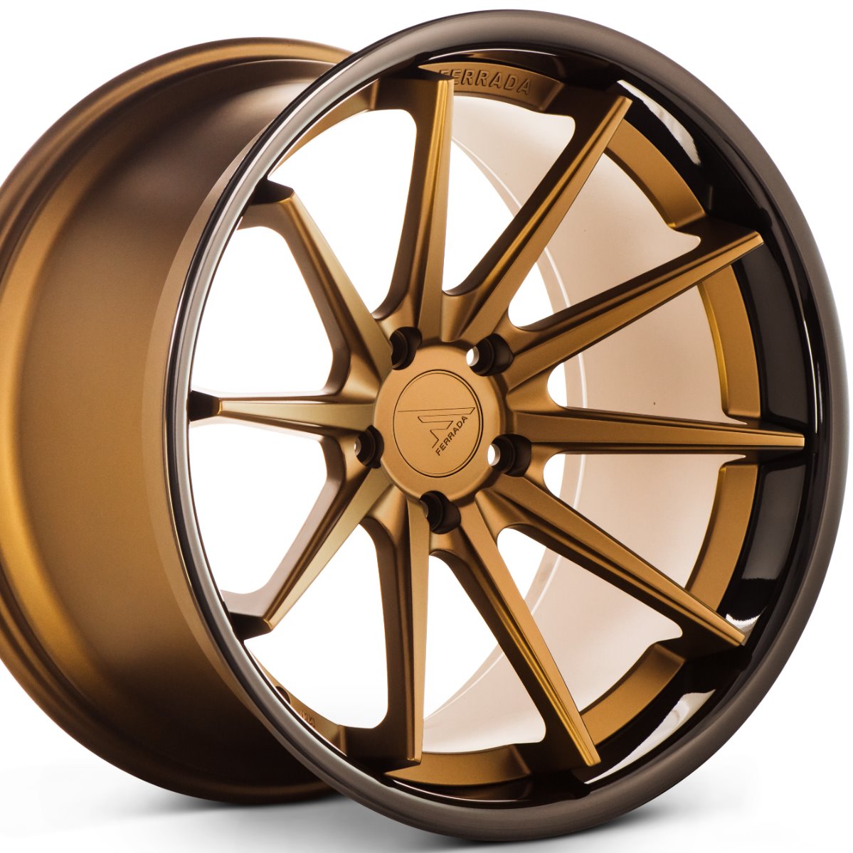 19" STAGGERED FERRADA FR4 19x8.5 19x9.5 BRONZE w/BLACK LIP CONCAVE