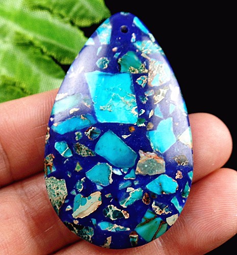 beautiful unique blue succor creek jasper teardrop pendant bead