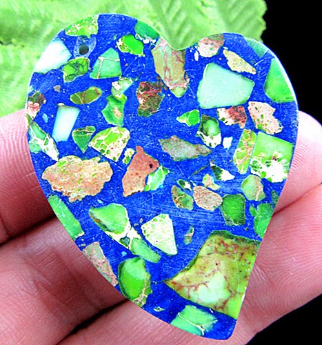 beautiful unique green blue succor creek jasper heart pendant