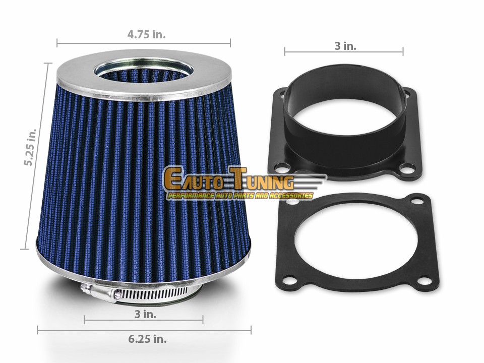 NEW AIR INTAKE FILTER ADAPTER KIT FOR 02 03 04 05 06 07 08 NISSAN MAXIMA BLUE