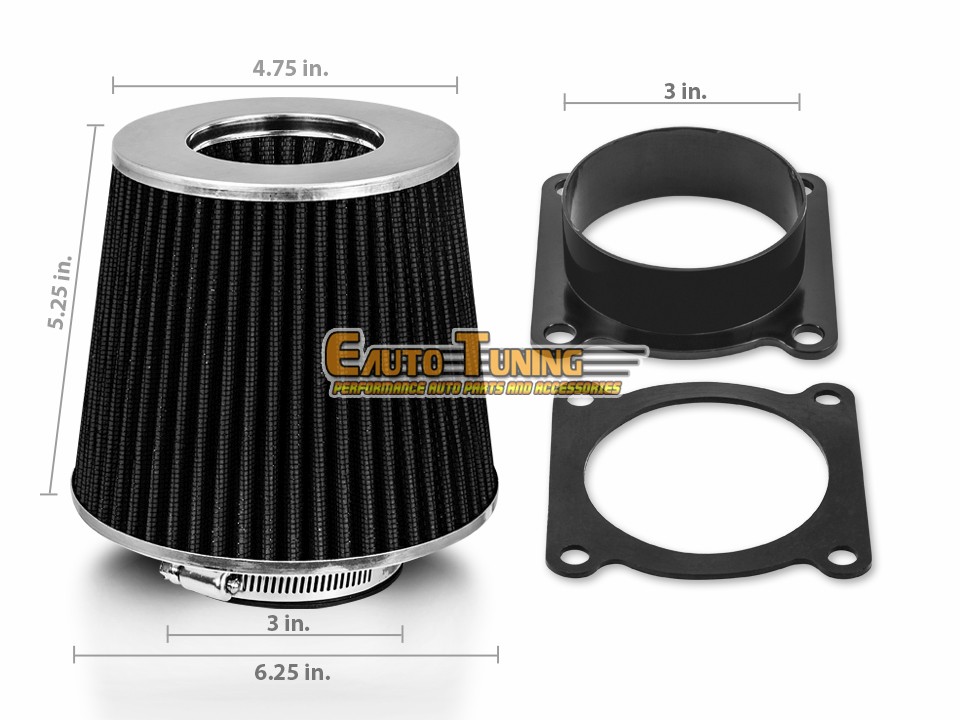 For 01-04 Pathfinder V6 AIR INTAKE MASS AIR FLOW Adapter RED Filter Kit
