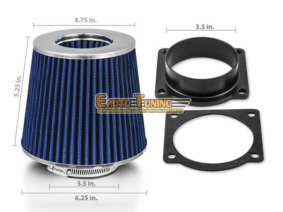 Mass Air Flow Sensor Intake Adapter RED Filter For 99-04 F250 Super Duty 5.4L