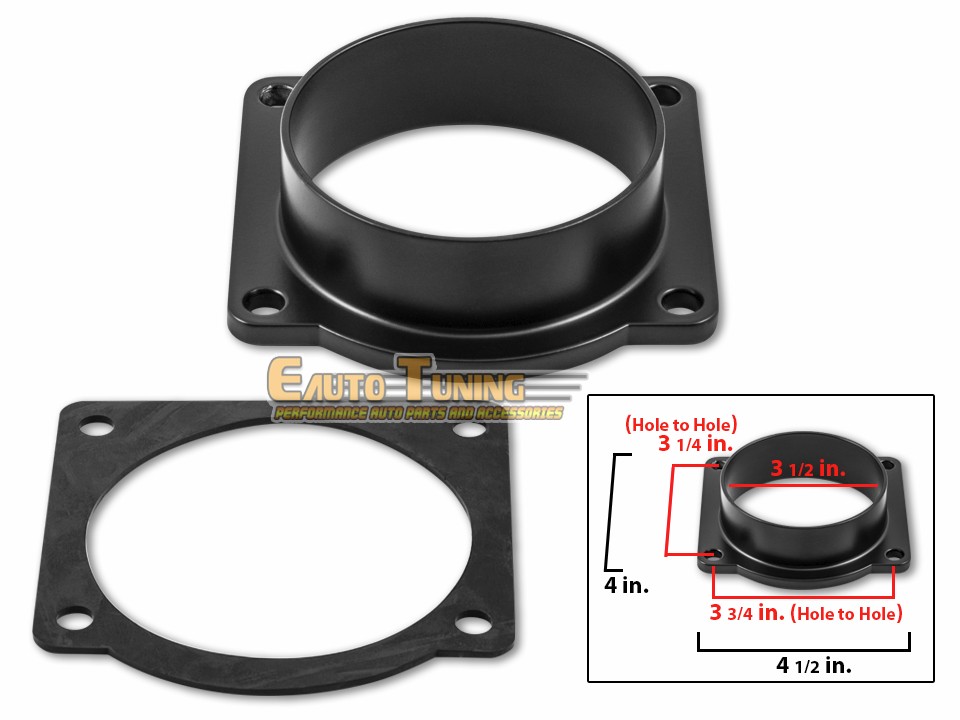 Mass Air Flow Sensor Intake Adapter RED Filter For 99-04 F250 Super Duty 5.4L