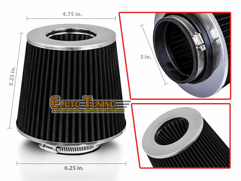 3/" Cold Air Intake Filter Universal RED For Jeepster//Wrangler//Patriot//Renegade