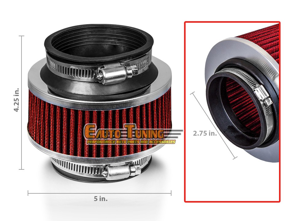 2.75/" Cold Air Intake Dry Filter RED For Cherokee//Comanche//Commando//Compass