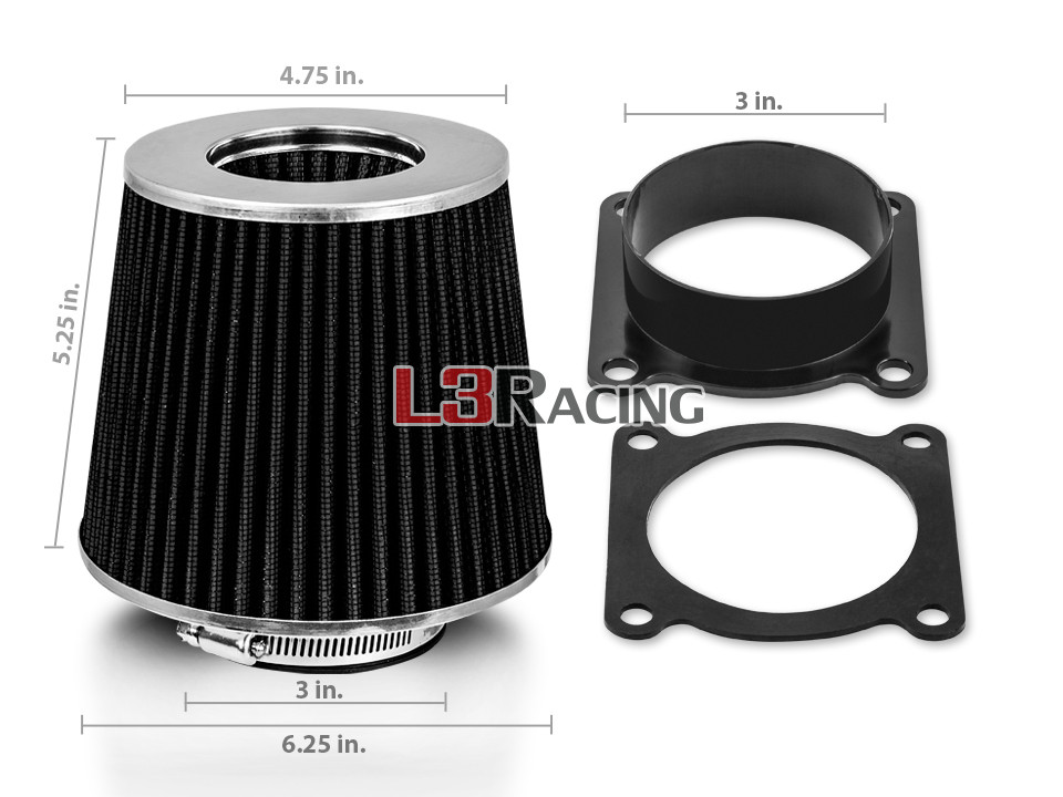 BLUE 3.5/" Inches Inlet Cold Air Intake Cone Dry Type Narrow FILTER For Infiniti