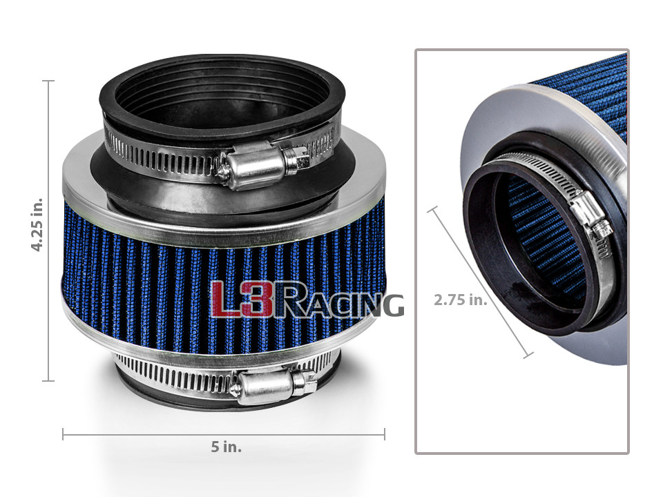 BLUE 1990 UNIVERSAL 70mm 2.75/" INCHES SMALL AIR INTAKE FILTER