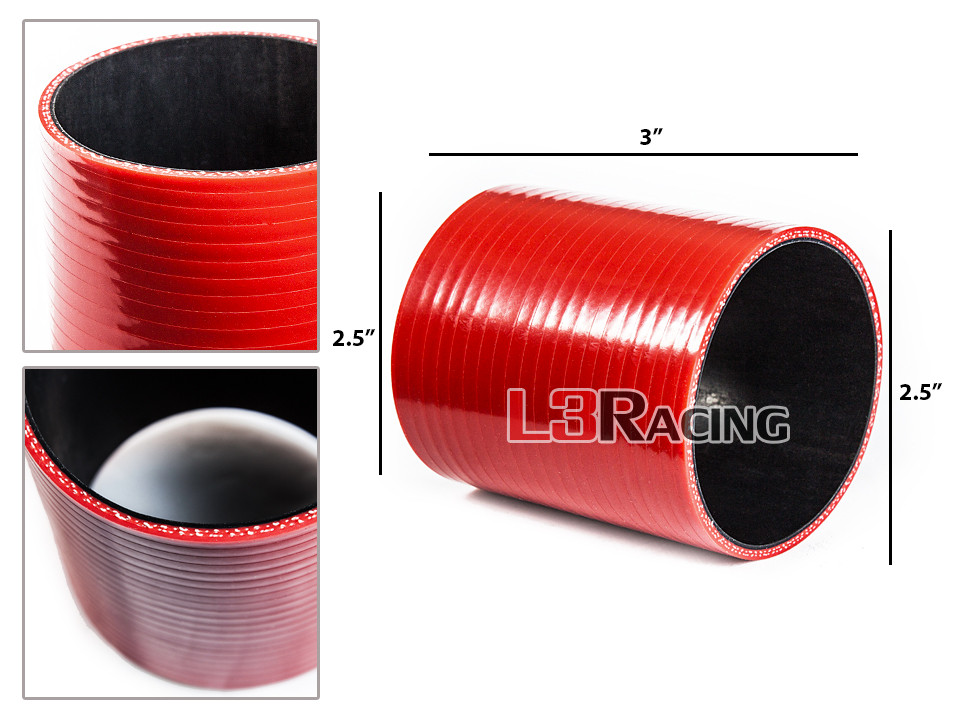 RED 2.75/"-2.5/" 70-63mm 3-ply Silicone Reducer Hose Turbo Intake Intercooler Inf