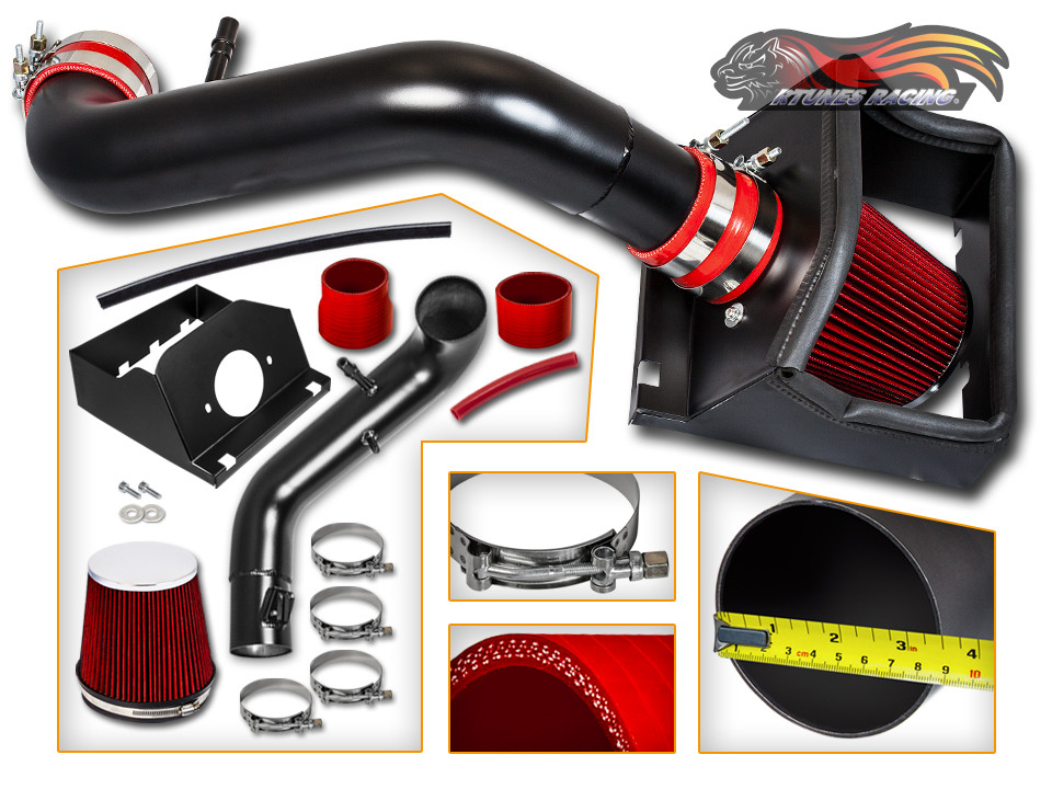 BLACK Filter Heat Shield For 11-13 Ford F150 5.0L V8 Cold Air Intake Kit