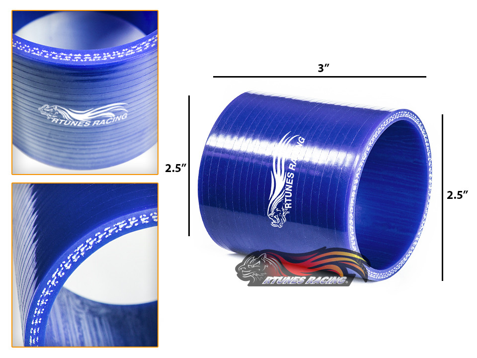 BLUE 2.5/"-3/" AIR INTAKE//PIPING RUBBER REDUCER COUPLER FOR HONDA//ACURA