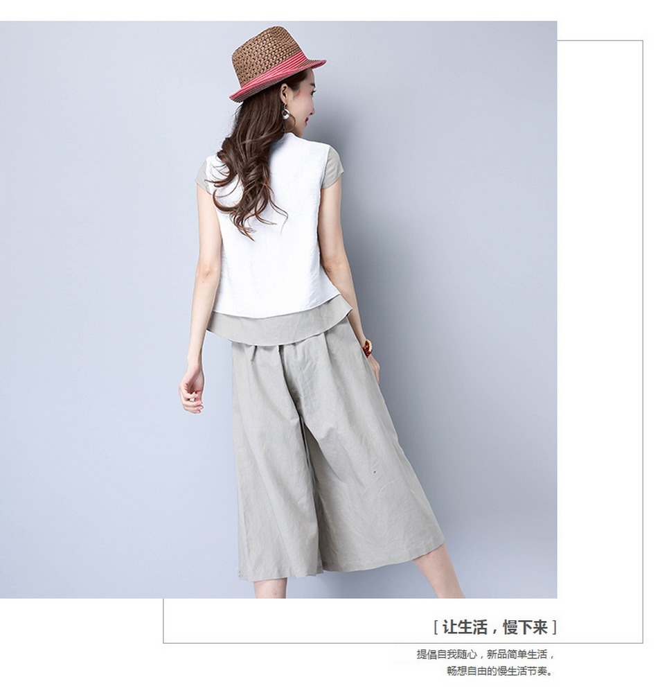 conjunto de pantalon y blusa corta