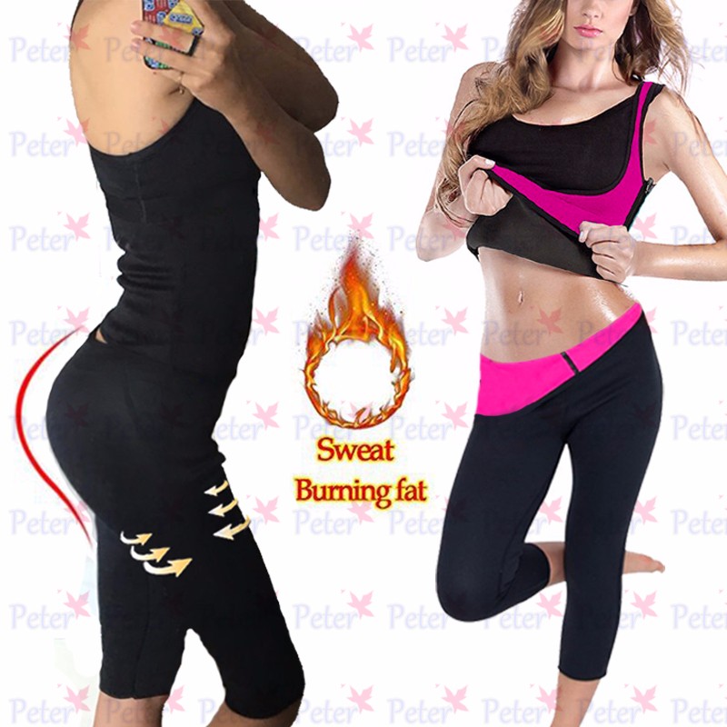 Womens Neoprene Sweat Sauna Burning Body Shaper Slimming Weight Loss Yoga Pants